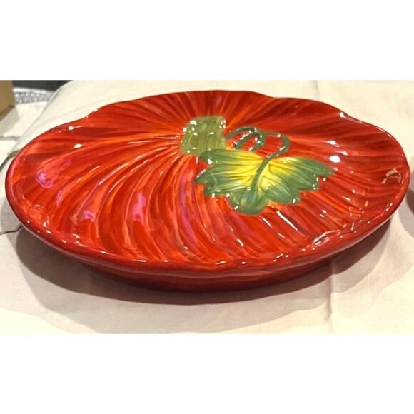 Celebrating Home Pumpkin Ceramic Plates Set Of 2 Hand-Painted Autumn Design - Picture 4 of 9